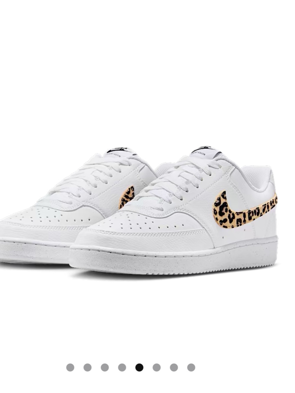 Brand New With Box  Nike Court Vision Low Women's Sneaker with Leopard  Swoosh